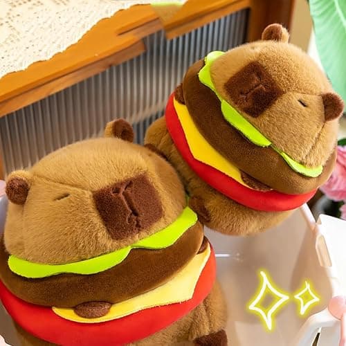 Wgxzyq Capybara Plushie Stuffed Animal Toy, Stuffed Capybara Plush Toy, Birthday Xmas Gift for Kids (Hamburger) thumbnail 5