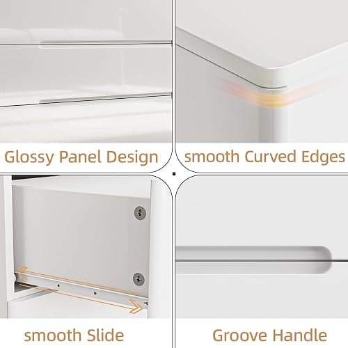 ZORPLIX White Wood Dresser, 6 Drawer Dressers for Clothes Storage for Bedroom, Modern Dresser with Wide Drawers, Wide Wooden Chest Drawers for Living Room, Entryway, TV Stand thumbnail 4