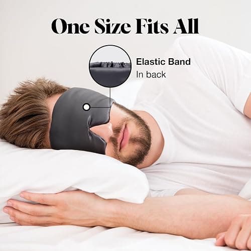 Kitsch Satin Sleep Mask - Eye Masks for Sleep, Softer Than Silk Satin Sleeping Mask Blindfold and Sleep Masks for Women and Men, Eye Care Travel Essentials - Charcoal Black thumbnail 3