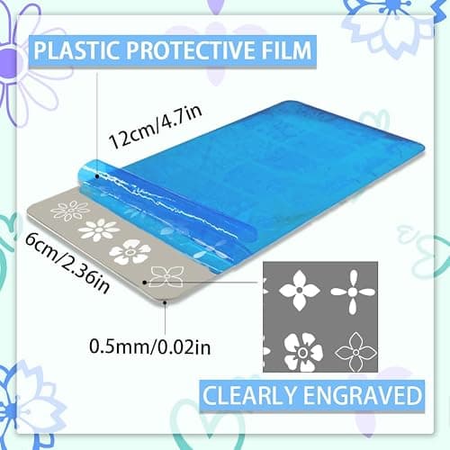 PH PandaHall 3pcs Flower Nail Stamper, Leaves Heart Nail Stamping Plate Star Nail Art Stencils Print Nail Stencils Stainless Steel Nail Image Plates for Nail Art Design Print Manicure Salon thumbnail 3