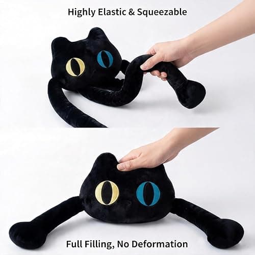 vitegaw Long Cat Plush Pillow, 39" Cute Black Cat Stuffed Animals Kawaii Soft Plushies,Big Plush Toys Gift for Girlfriend thumbnail 8