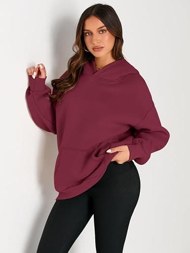 Trendy Queen Womens Oversized Hoodies Fleece Sweatshirts Fall Fashion 2025 Pullover Sweaters Winter Clothes thumbnail 2