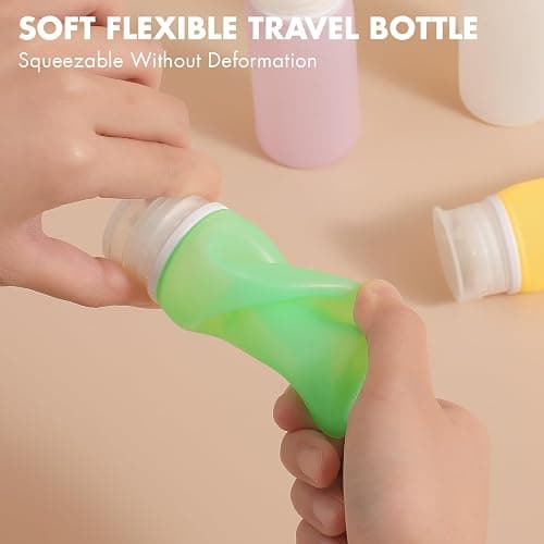 Muslish 21 Pack Leak Proof Silicone Travel Bottles Set, TSA Approved Containers for Toiletries, Travel Size Accessories and Shampoo Conditioner Bottles with Toiletry Bag (BPA Free) thumbnail 2
