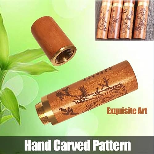 Large Eye Blunt Needles, Stainless Steel Tapestry Needle, Yarn Knitting Needles, Darning Needle with Wooden Needle Case Carving Pattern thumbnail 3