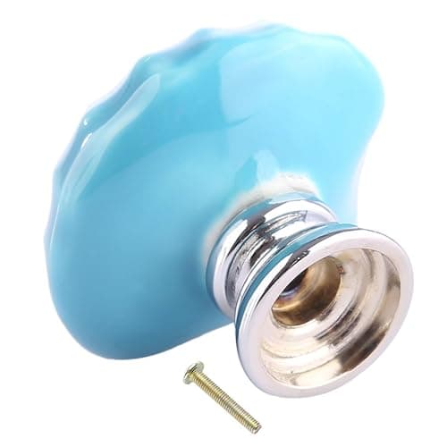 Joyindecor Ceramic Seashell Nautical Drawer Pulls Handles for Kitchen Cabinet Dresser Cupboard Wardrobe, Beach/Ocean Theme Knobs Coastal Dreseer Knobs, Pack of 6 (Blue) thumbnail 5