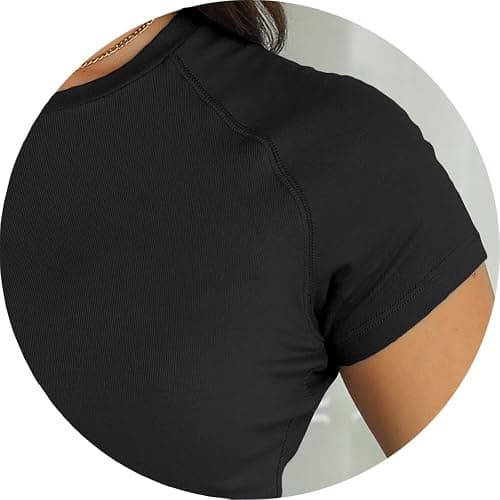 Abardsion Women Casual Raglan Sleeve Crewneck T Shirts - 2025 Summer Basic Activewear Slim Fit Going Out Tops thumbnail 4