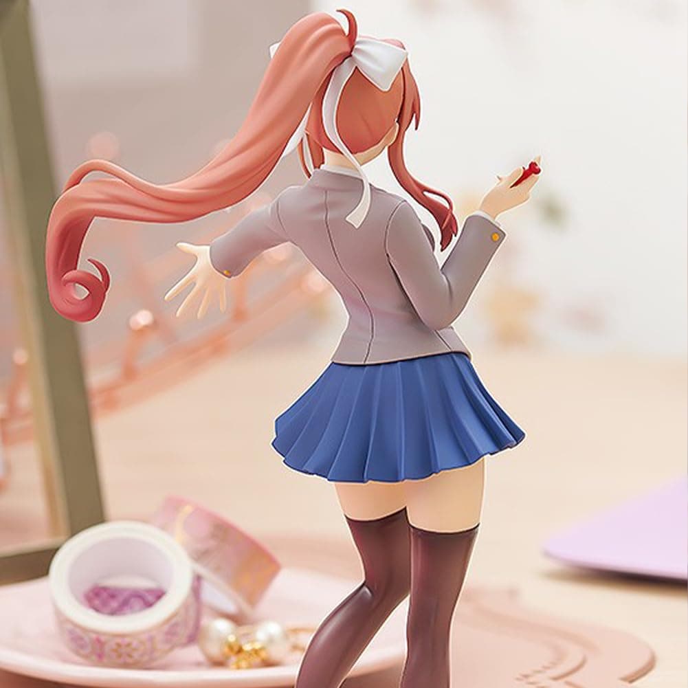Monika Figure Monika Anime Figurine Manga Character Statue 18cm PVC School Uniform Style Standing Pose Model Desktop Decoration Collectible for Fans thumbnail 6