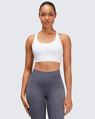 Sports Bras for Women, Criss-Cross Back Padded Medium Support Sports Bra Strappy Medium Impact Workout Yoga Bra thumbnail 2
