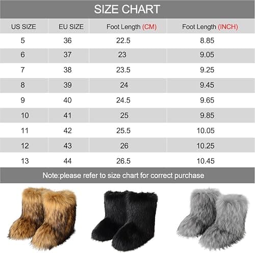 Eosxrp Furry Faux Fur Boots Women's Winter Shoes Woman Fluffy Warm Snow Boots Mid-Calf Comfortable Outdoor Flat thumbnail 7