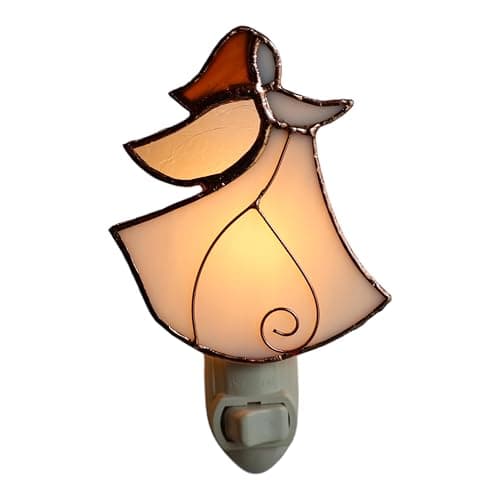 Gift Essentials Angel Plug in Night Light - Stained Glass Nightlight with On/Off Rocker Switch - Includes One 4 Watt Replaceable Incandescent Warm Glow Bulb thumbnail 8