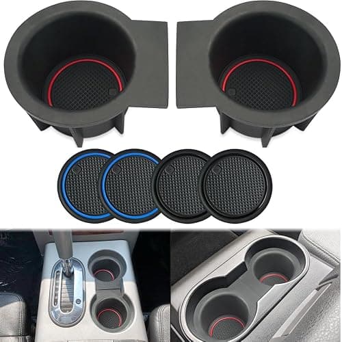 AOTEMILK TPE Console Cup Holder Inserts Replacement for Ford F150 2004-2008 with Flow Through Console Drink Bottle Hold for 2003-2006 Ford Expedition & Lincoln Navigator thumbnail 9