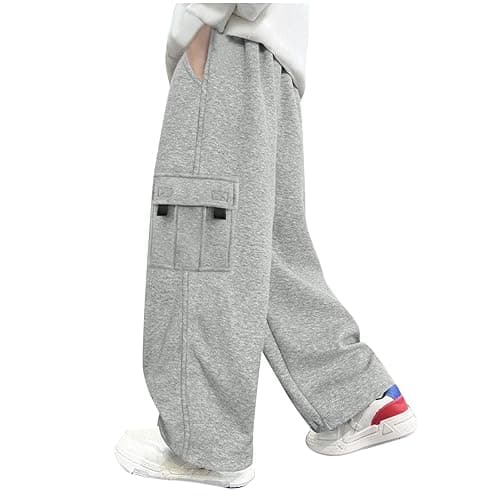 Baggy Cargo Sweatpants for Boy 2025 Spring Fashion Elastic High Wait Joggers Lounge Cozy Straight Athletic Gym Pants - Image 1