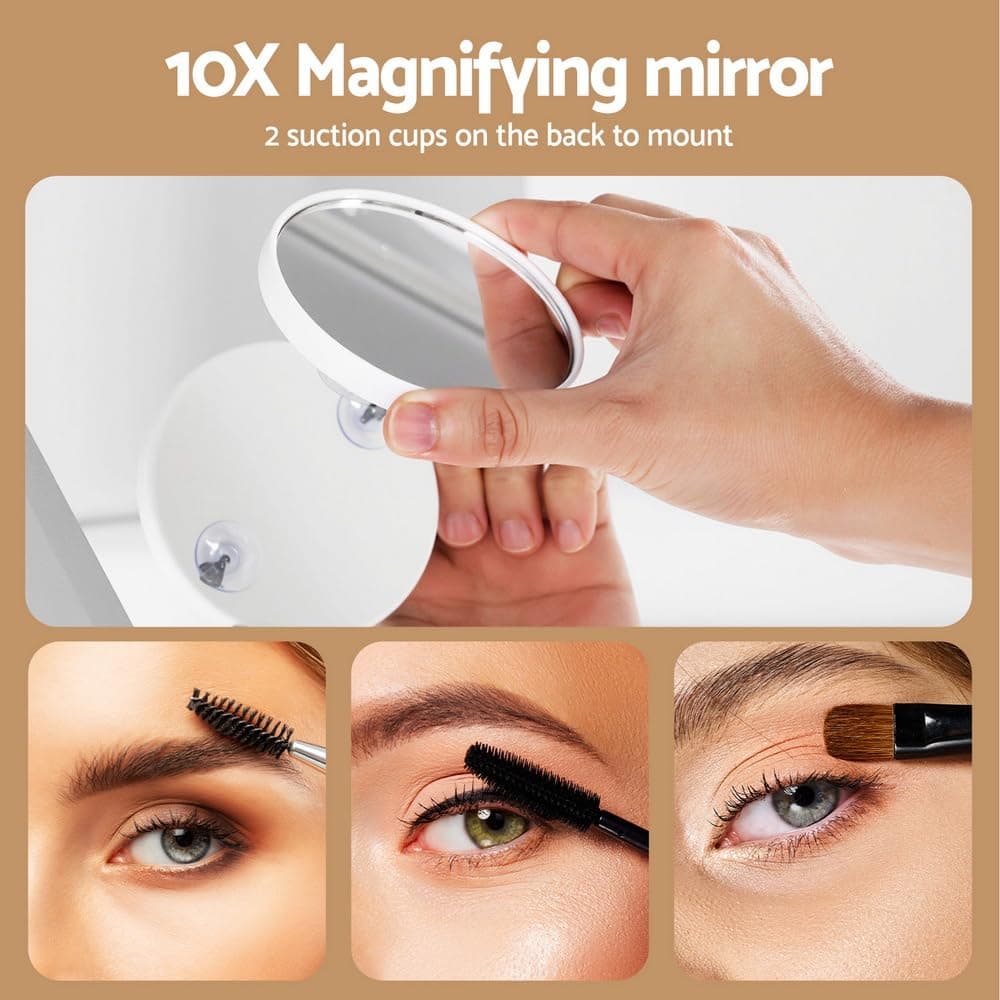 Embellir Makeup Mirror 60x50cm Hollywood Vanity with LED Light Tabletop White thumbnail 5