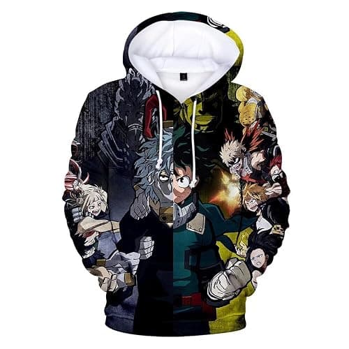 CHLOBLOM Boku No Hero Fleece Hoodie Novelty Hooded Pullover Sweatshirt for Adult - Image 1