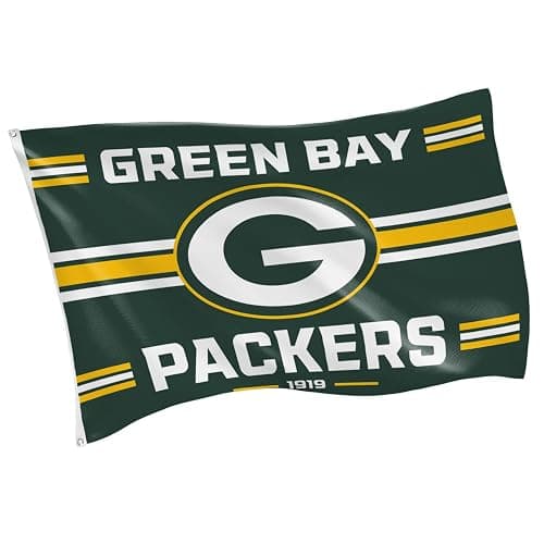 NFL Green Bay Packers Vintage Flag | 3 x 5 Estate Flag with Grommets | Heavy Duty Banner for Outdoor Garden Patio Decoration | Indoor Wall Decor for Room | Works with Flagpoles for Outside House (Green Bay Packers-Vintage) - Image 1