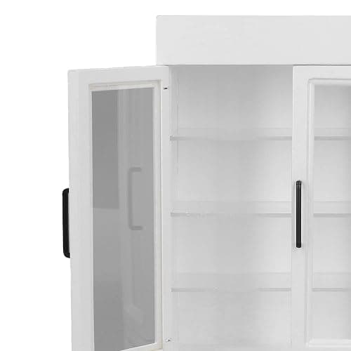 Wood Miniature Refrigerator, Portable Miniature Wood Fridge for 1:12 Dollhouse (White) thumbnail 7