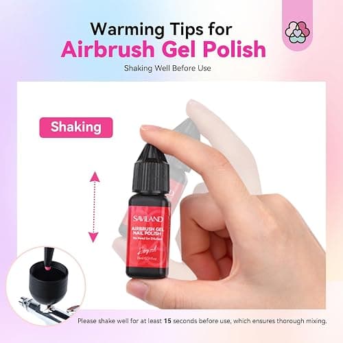 SAVILAND Airbrush Gel Nail Polish: Dilution-Free 24 Colors Airbrush for Nails Non-Acetone for Gradients Nails Blush Nails Layered Nail Art Various Pattern High Color Saturation for Home Salon Kit thumbnail 3