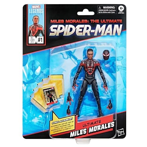 Marvel Legends Series Ultimate Miles Morales, Spider-Man Comics-Inspired Collectible 6-Inch Scale Action Figure with Character-Sized Comic Accessory thumbnail 2