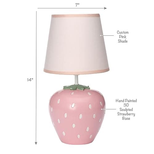 Bedtime Originals Flower Power Hand-Painted Custom Strawberry Lamp with Shade thumbnail 3