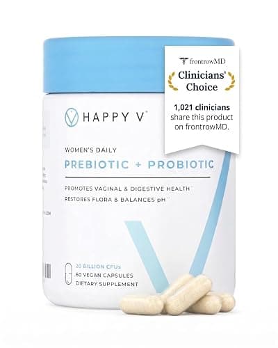 Happy V Dr. Formulated Vaginal Probiotics for Women Odor & Itch Support, Urinary & Gut Health, pH Balance | Womens Daily Probiotic with Patented Prebiotics & Lactobacillus for Feminine Wellness - Image 1