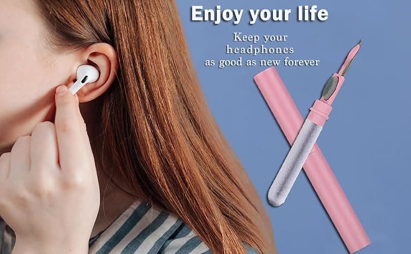 Cleaner Kit for Airpods,Earbuds Cleaning kit for Airpods Pro 1 2 3, Multi-Function Cleaning Tool with Brush Flocking Sponge for Wireless Earphones Bluetooth Headphones Case Camera and Phone (Pink) thumbnail 7