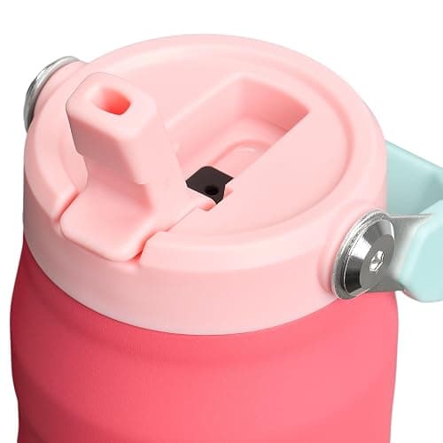 Stanley IceFlow Flip Straw 2.0 Water Bottle 24 oz | Built-In Straw for Travel and Sports | Lightweight and Leak Resistant | Insulated Stainless Steel | BPA-Free | Watermelon thumbnail 3
