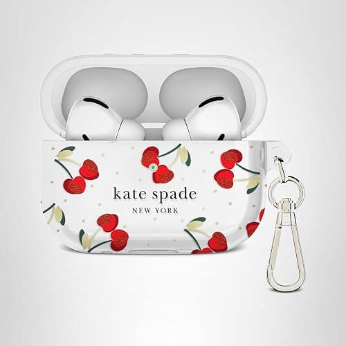 kate spade new york AirPods Pro Protective Case with Keychain Ring - Cherry Dot, Compatible with AirPods Pro 2nd / 1st Generation thumbnail 8