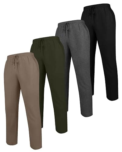 Luis- Neer 4 Pack Men's Sweatpants Joggers with Pockets Open Bottom Gym Athletic Pants Baggy Workout Casual Running Clothing thumbnail 5