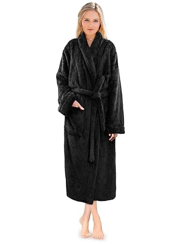 PAVILIA Premium Womens Plush Soft Robe Fluffy, Warm, Fleece Sherpa Shaggy Bathrobe - Image 1