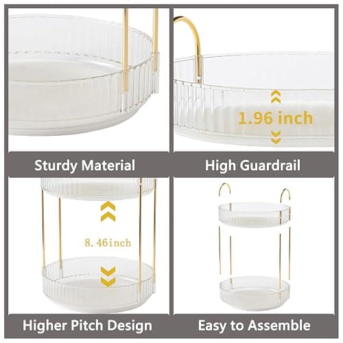 Asayuee 360 Rotating Makeup Organizer,3 Tier Large Capacity Make Up Organizers and Storage,Skincare Perfume Vanity Organizers,Bathroom Cosmetics Storage Organizer Countertop (Clear-3 Tier) thumbnail 5