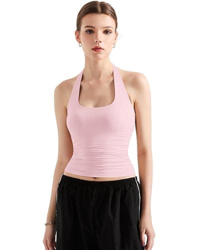 SUUKSESS Women Halter Tank Tops Double Lined Backless Y2K Trendy Going Out Tops thumbnail 5