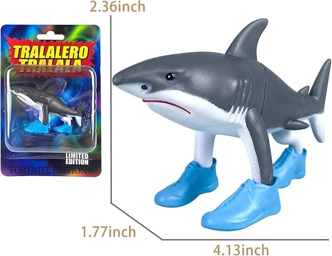 TJLMCORP 4.5 Inches Long Italian Brainrot Action Figure,Tralalero Tralala Shark Figures Toys Desk Accessories for Men Cute Office Desk Decor Bookself Cubicle Girls Boys thumbnail 3