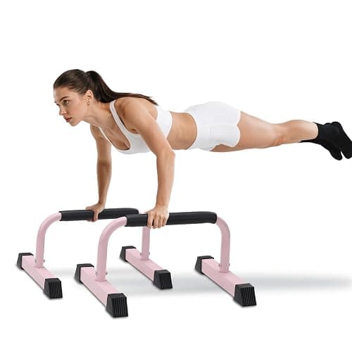 Push Up Bars: Sweat-resistant Parallettes Bar for Handstands L-sit & Dip, No Wobbling Strength Training Pushup Stands for Women Men Workout Core Exercise at Home Floor Gym - Image 1