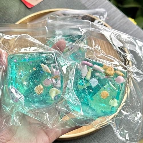 Ice Cube Squishy Stress Balls, Slow Rising Ice Cube Marine Shells Squishy Fidgets Toys, Soft Cubes Stress Relief Sensory Toy, Stretchy Squeeze Ball for Relaxing thumbnail 5
