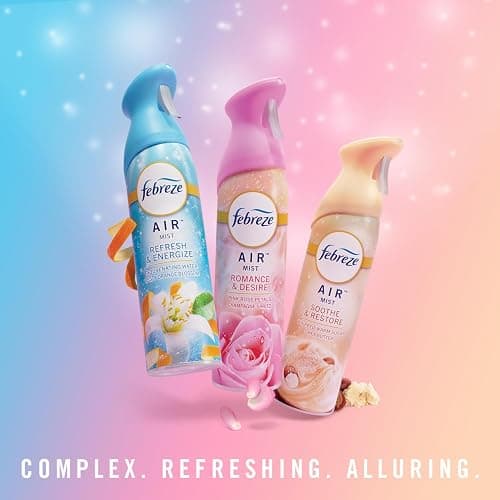 Febreze Air Mist Air Freshener Spray, Odor-Fighting Room Spray for Home and Bathroom and Kitchen, Aerosol Can, Refresh & Energize, Soothe & Restore, Romance & Desire Scent, 8.8oz, 3 Count thumbnail 10
