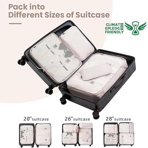 BAGAIL 6 Set/8 Set/10 Set Packing Cubes Various Sizes Packing Organizer for Travel Accessories Luggage Carry On Suitcase thumbnail 7