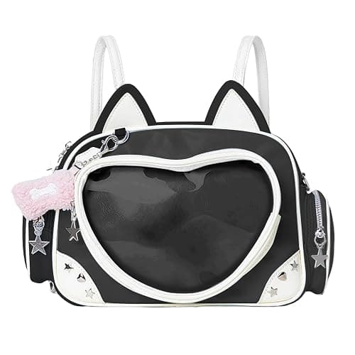 Kawaii Ita Bag Cat Pin Backpack Shoulder Crossbody Bag for Miku Anime Heart Clear Layer with Insert - Image 1