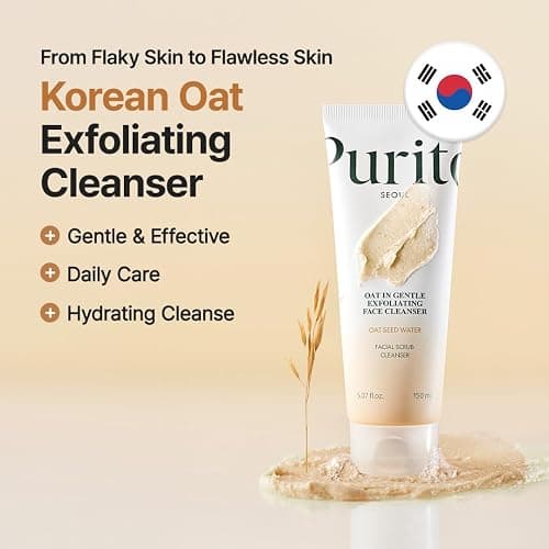 PURITO Oat Exfoliating Cleanser for Sensitive Skin, 5.07 fl.oz | Daily Face Wash, Gentle Scrub Clay, Pore Minimizing Panthenol, Hydrating Oat Seed Water, Vegan & Non-Comedogenic thumbnail 3