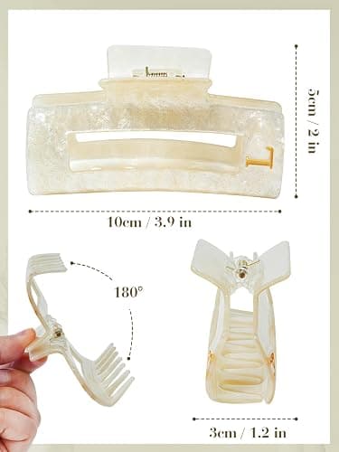 ACECHA Initial Hair Claw Clip for Women Trendy - Cute Personalized Initial Hair Clips, Fashion and Durable HairClips for Birthday, Christmas Gift (Gold-L) thumbnail 3