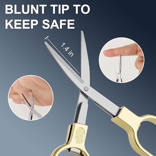 2 Pcs Folding Stainless Steel Portable Mini Small Travel Scissors, Safety Foldable Pocket Badge Nursing Scissors with 2 Keychain for Travel, Home, Office, Craft, Sewing (Gold) thumbnail 6