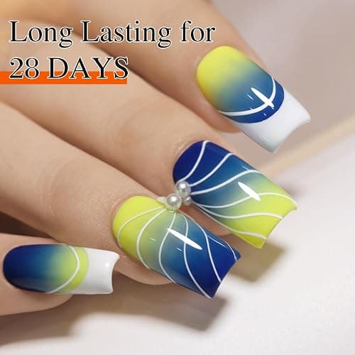 Double Rhythm 15 Ml Metallic Gel Liner Nail Art Bronze Mirror Chrome Painted Drawing Stripper 3D Effect Polish (White Liner Art -L1006) thumbnail 8