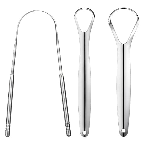 3 PCS Metal Tongue Scraper, Tongue Scrapers for Adults, Stainless Steel Tounge Scrappers, Tounge Scraper, Portable Tongue Scrappers YLYL - Image 1