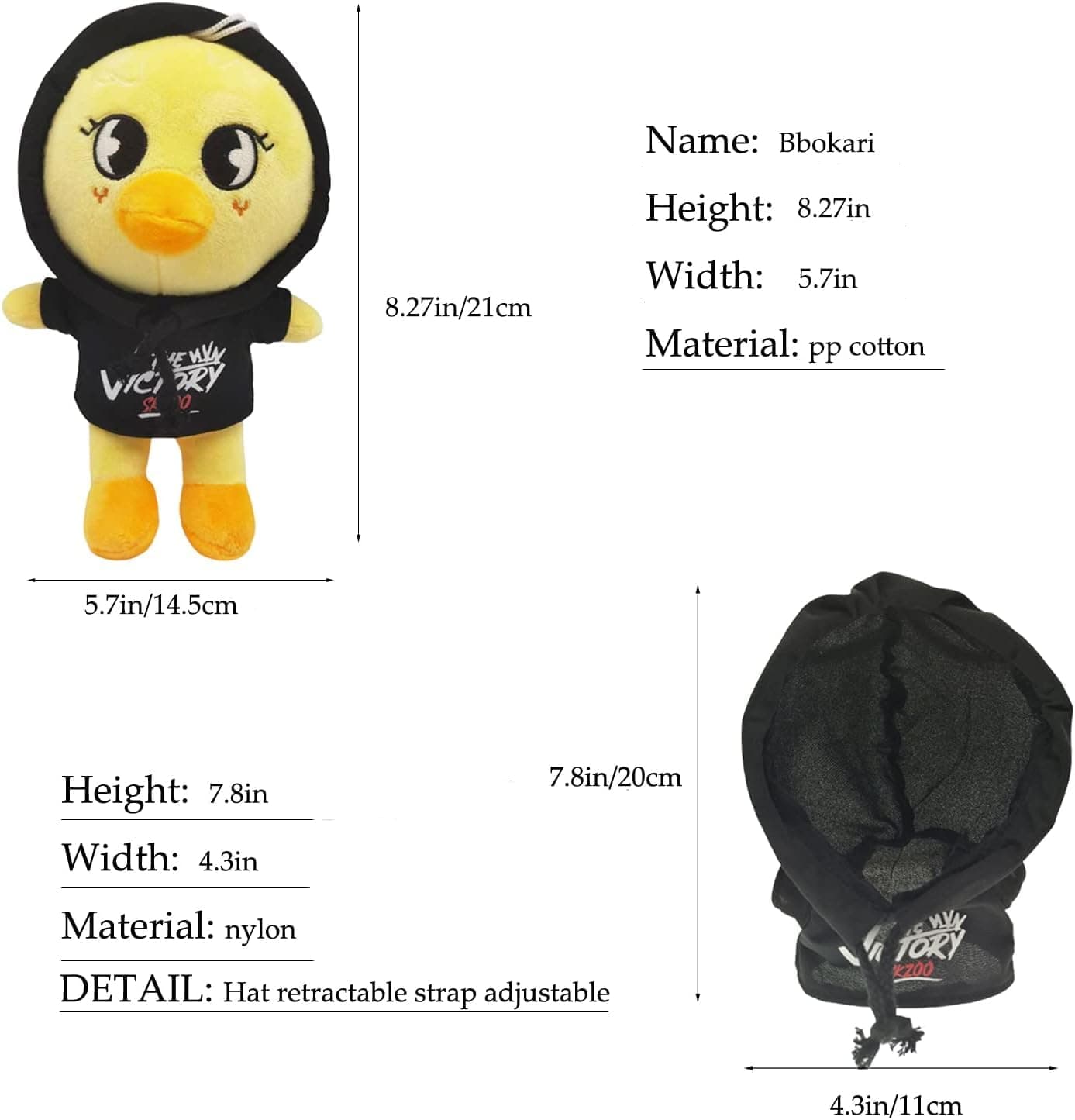 Cute Stray Kids Plush,9.8In Kawaii Skzoo Plush Toys,Creative Soft Stuffed Cartoon Toy Gift Toys for Kids Fans (Bbokari) - Yellow thumbnail 3