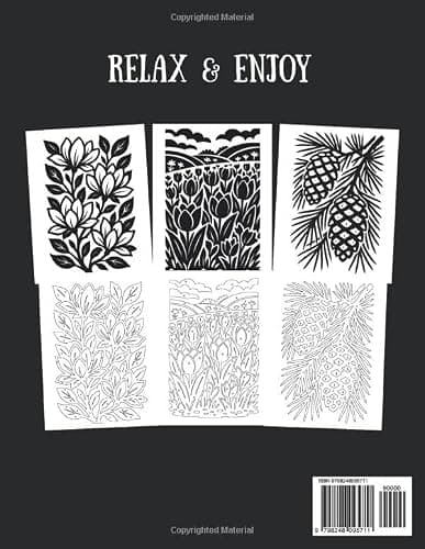 Botanicals A Monochrome Coloring Book: Elegant Floral And Plant Designs To Color Using One Black Pen For All Ages (One Color Black And White Illustrations) thumbnail 2