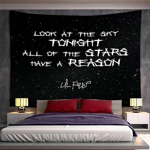 Lil Peep Tapestry Poster, Rapper Tapestry Wall Tapestry 3D Boutique Art Tapestry Wall Hanging Pop Art Home Decorations for Living Room Bedroom Dorm Decor 60 x 51 in (Color 1) thumbnail 7