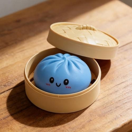 Dumpling Squishies, Dumpling Squeeze Box, Steamed Stuffed Bao Bun Stress Balls for Adults,TPR Squishies Sensory Fidget Toy for Anxiety & ADHD - Cute Fake Food Gift for Adults thumbnail 6