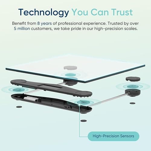 Etekcity Digital Body Weight Bathroom Scale, Large Blue LCD Backlight Display, High Precision Measurements,6mm Tempered Glass, 400 Pounds thumbnail 2