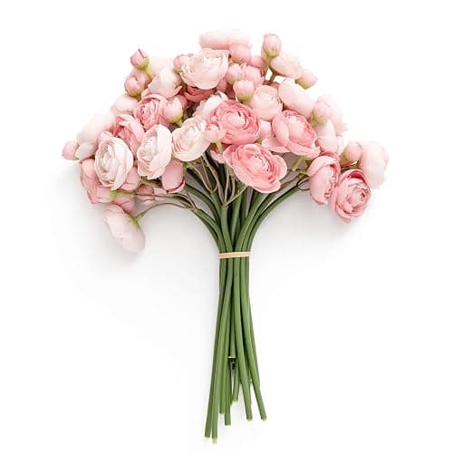 Ling's Moment Ranunkeln Künstliche Blume, Kunstseide Mini Ranunkel Blumen für DIY Blumenstrauß, Bulk Fake Hochzeit Füller Blumen für Tafelaufsätze Arrangements Braut Dusche Dekorationen, Staubige Rose - Image 1