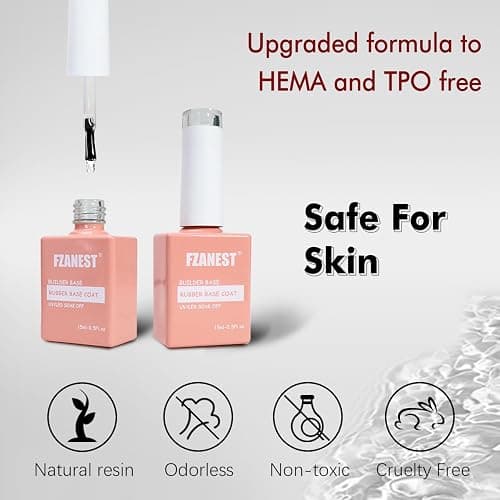 FZANEST Hema Tpo-Free Rubber Builder Gel Base Coat and Diamond Top Coat Gel Nail Polish Set Long Lasting Ultra Shine Top and Base for Nail Strengthener Extension Protection Repair Building Aprex thumbnail 6