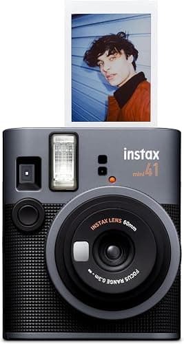Fujifilm Instax Mini 41 Instant Camera Vintage Black. + Fujifilm Value Pack (40 Sheets) + Shutter Accessories Bundle, Includes Vintage Style Compatible Carrying Case, Black Photo Album 64 Pockets thumbnail 3
